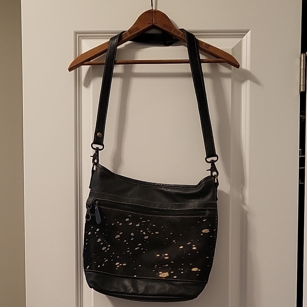 Myra Bag Black and Gold Speckled Shoulder Bag